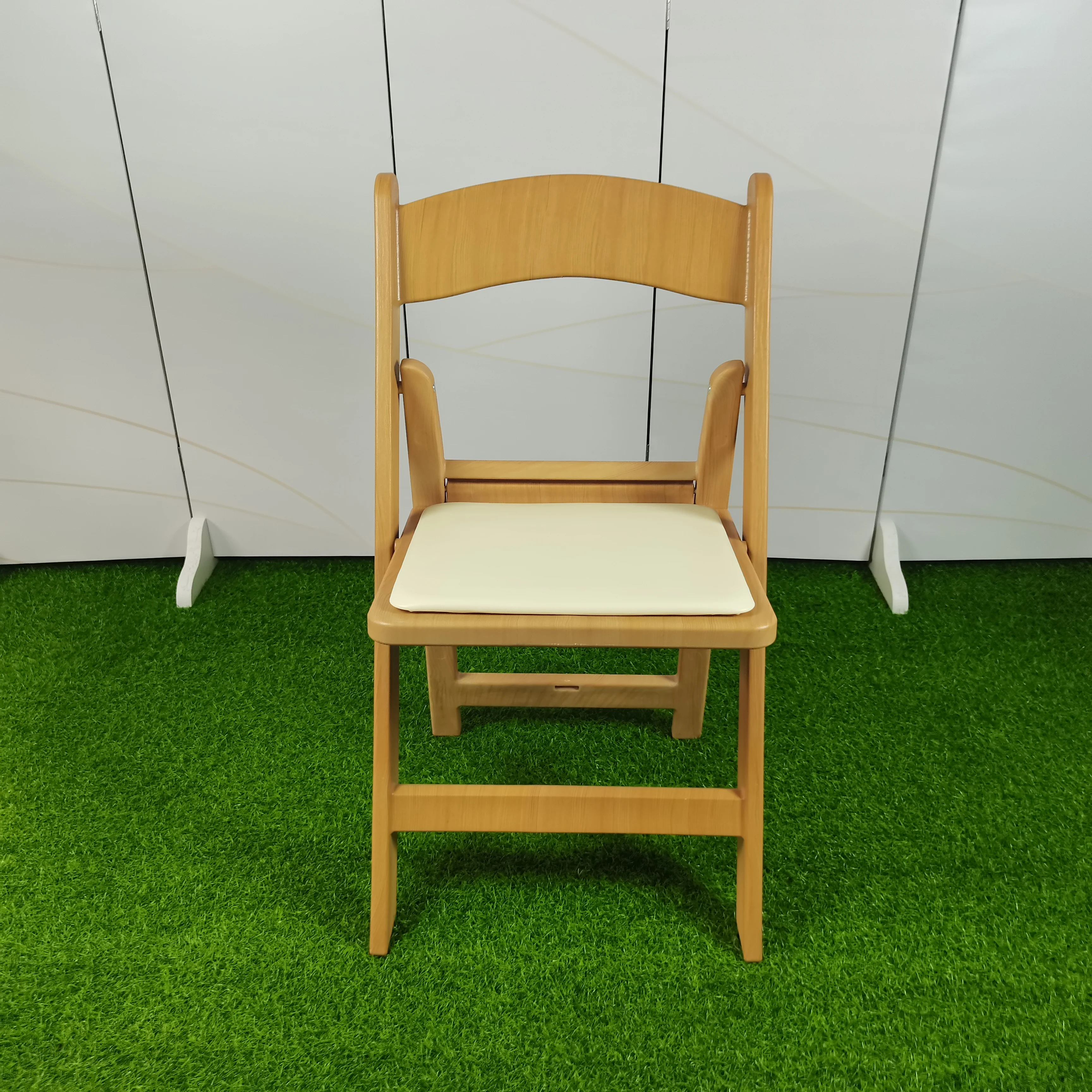 Wholesale Commercial Hotel Party Walnut wood grain foldable Tiffany Wedding Plastic Resin Chairs For Events