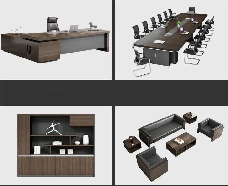 Современный деревянный исполнительный стол президент менеджер большой с боковым шкафом
