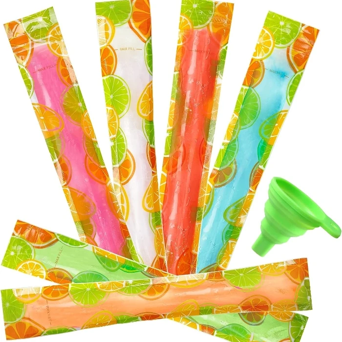 Disposable Ice Popsicle Bags Ice Pops Freeze Pop Bags With Zip Seals  Fruit Juice Plastic Soft Tube Bag for Ice Pop