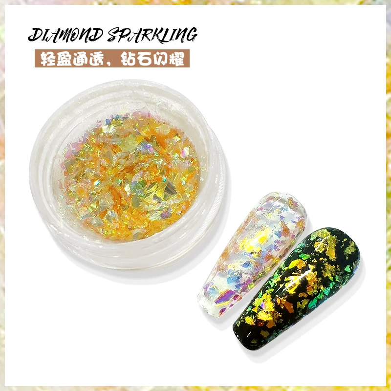 BOKO  Hot Selling Magic Color Shifting Chunky Flakes Nail Art Aurora Chameleon Pigment Flakes