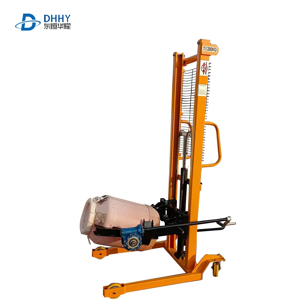 2023 Hot Sale Multi-Functional Oil Drum Handing Truck Manual Flipping And Pouring Forklift Stacker Hand Manual Forklift Prices