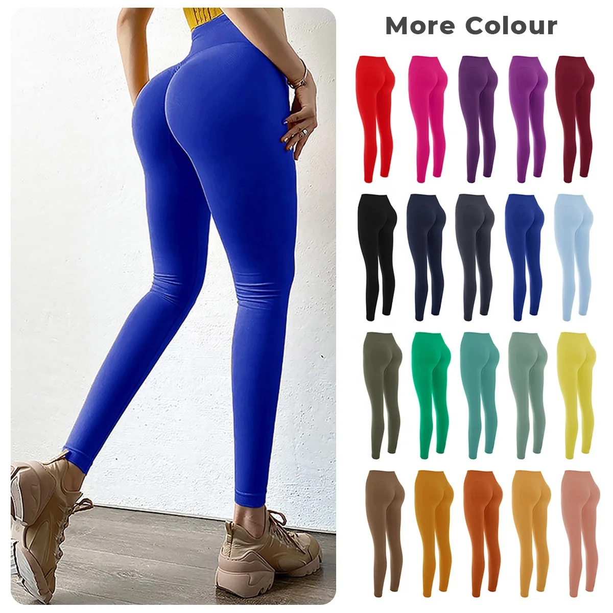 Custom logo Wholesale seamless High Waist scrunch butt Gym Fitness Workout leggings yoga Pants for women