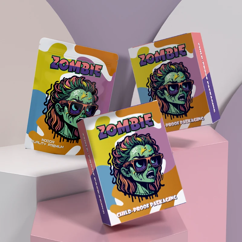 Custom Printed Resealable Cali Packs Exotic Smell Proof Stand up Pouch 3.5g 35 7g 1oz 1lb 4x5 3.5 Mylar Bags with Boxes