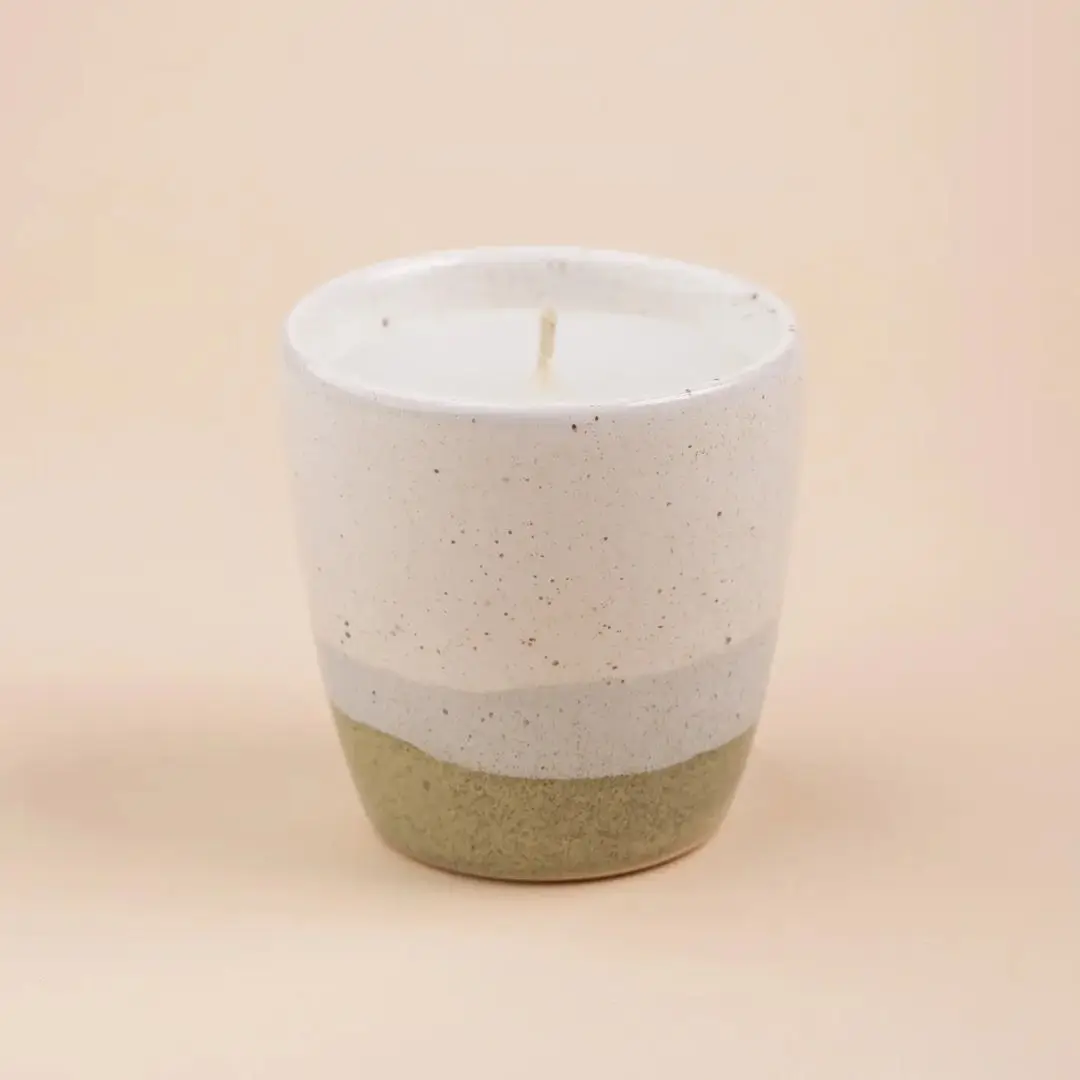 Portable Leather Handle Rope Customized Luxury Home Decor Ceramic Candle Jar With Lid