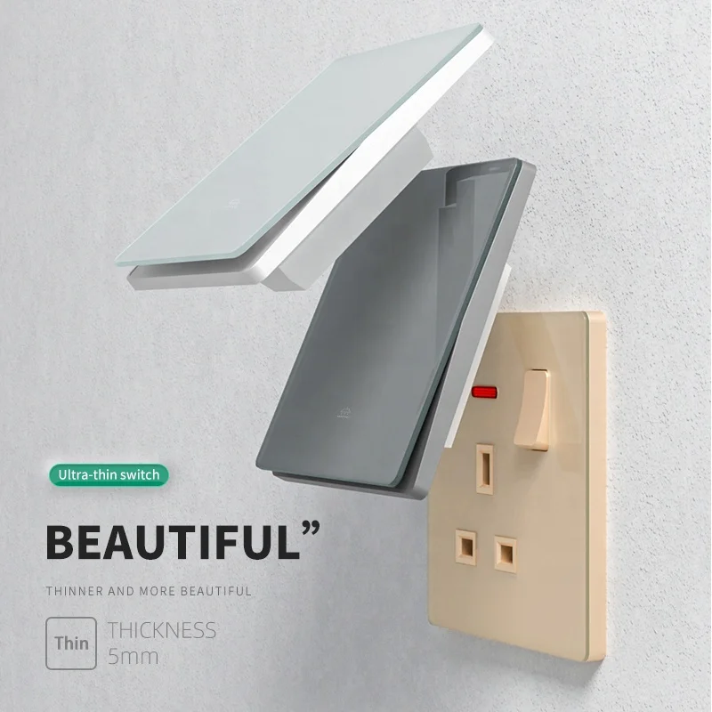 OEM Manufacture Black Switch Panel Wall Light Switch Box1-4 Gang 1/2 Way Wall Sockets And Switches