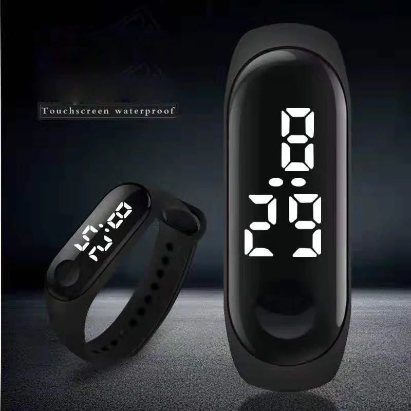 Unisex 50M Waterproof for Swimming Wholesale Touch Custom Soft Comfortable LED Silicone Digital Watch for Boys and Girls