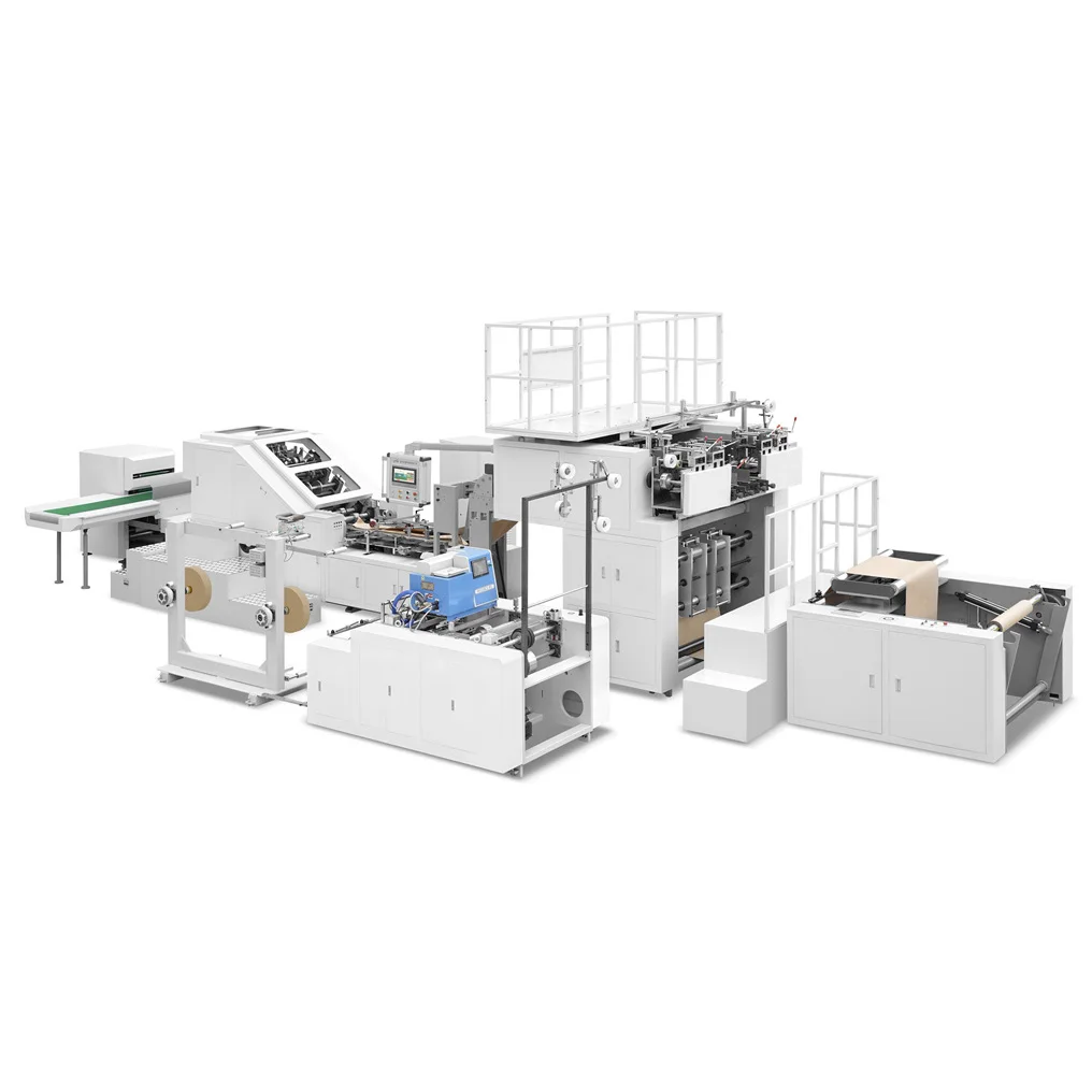 
Fully Automatic Square Bottoms Flat Paper Rope Take Away Packing Shopping Mall Kraft Paper Bag Making Machine 
