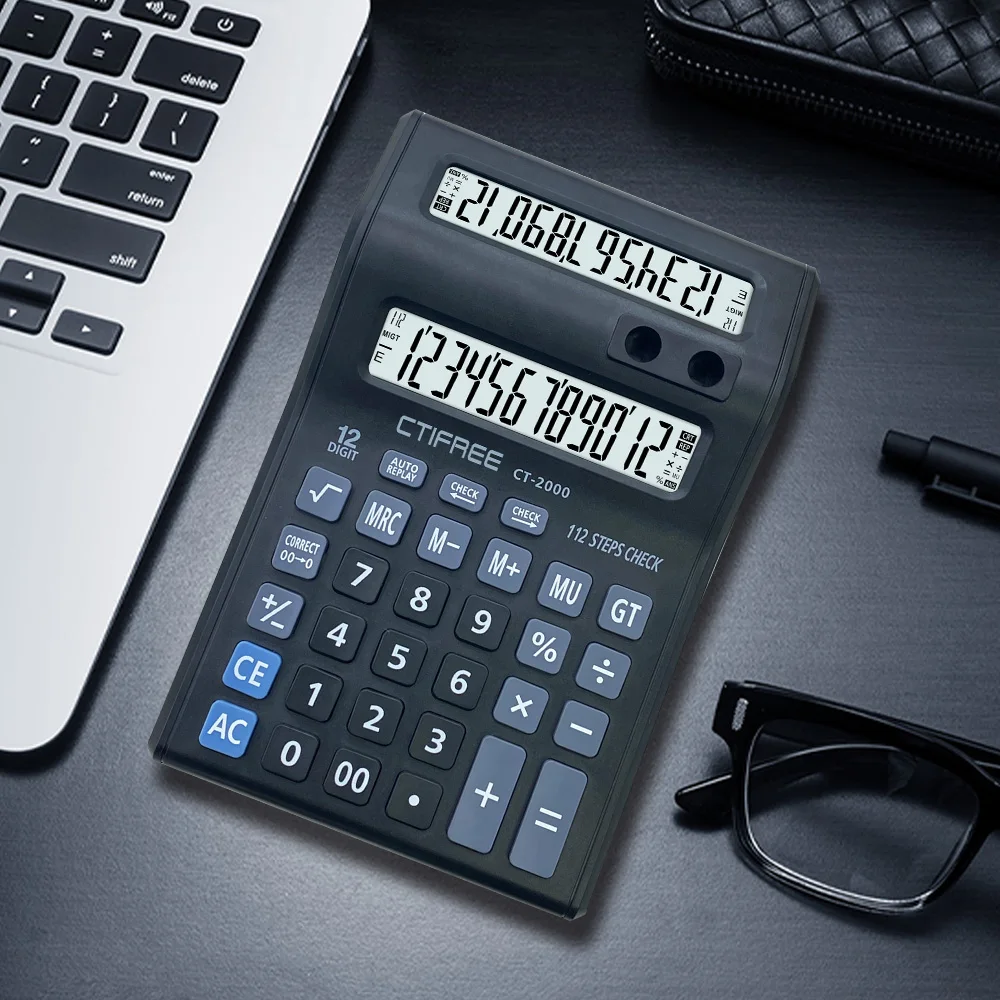 Hot Selling 12-bit Large LCD Large CT-2000 Desktop Calculator Desktop Office Supplies Calculator Accounting Calculator