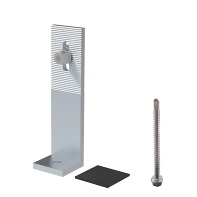 Aluminum Solar Rooftop Module Mounting Height 155 mm L Feet bracket