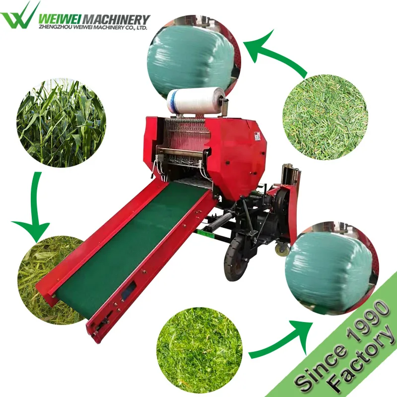 Weiwei New Automatic High Productivity Forage Straw Baler Green storage baler corn straw silage baling machine