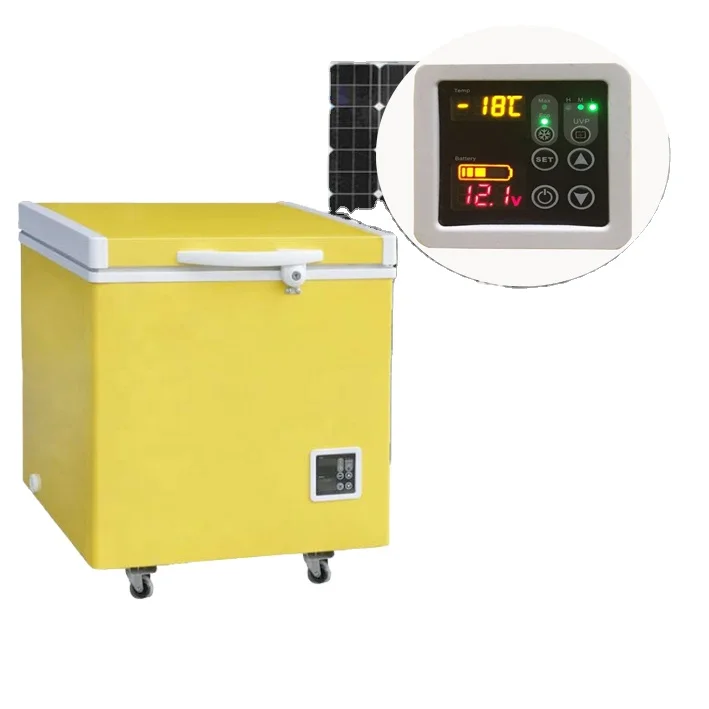 DC12v/24v Top open door solar deep chest freezer mini meat ice cream car bicycle solar freezer fridge