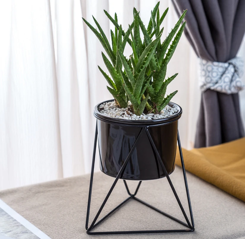 
HXX2001-14 china flower pots indoor flower pot planters ceramic flower pot metal iron 