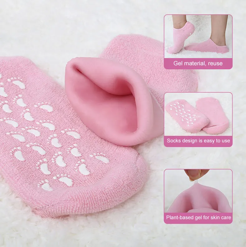 Good Quality Skin Spa Gel Glove Natural Silk Foot Care Sock