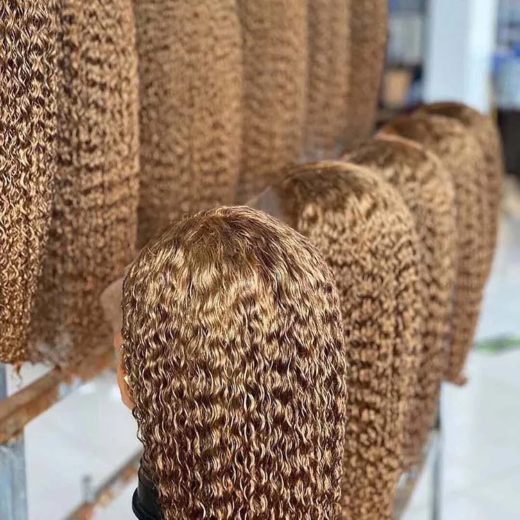 Wholesale Transparent Blonde Human Hair Lace Wig,36 Inch Long Single Invisible Knot Lace Wig,Blonde Human Hair Lace Front Wig