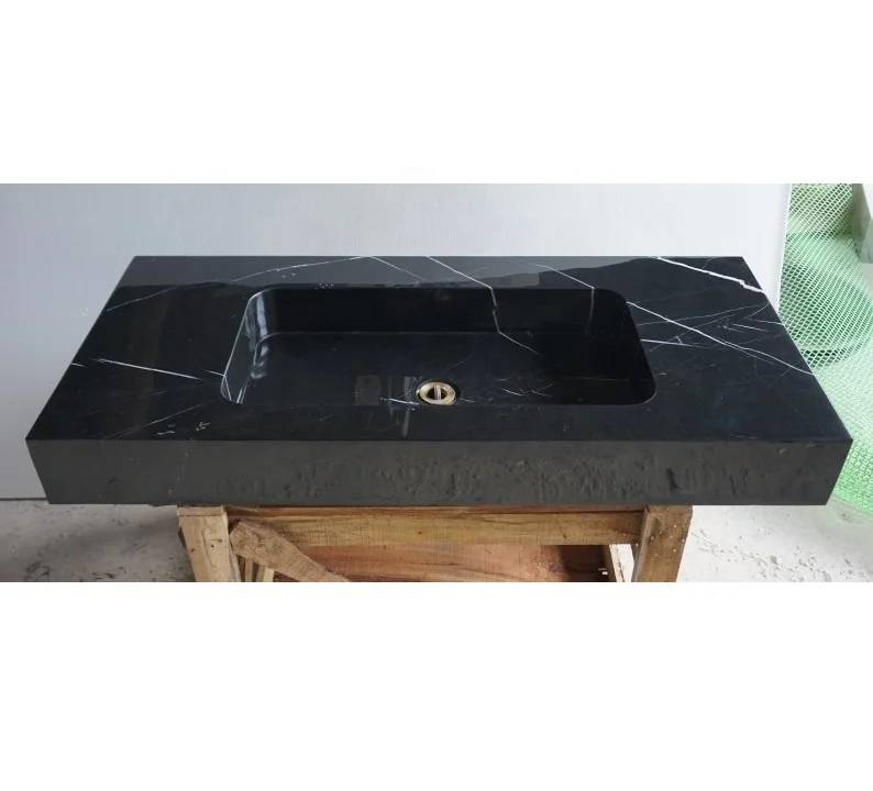 luxury modern black marble sink volakas black stone kitchen sink toilet sink