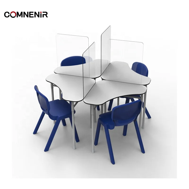 Modern School Classroom Furniture-Collaborative Study Tables and Chairs Versatile Layouts for Study Room Use