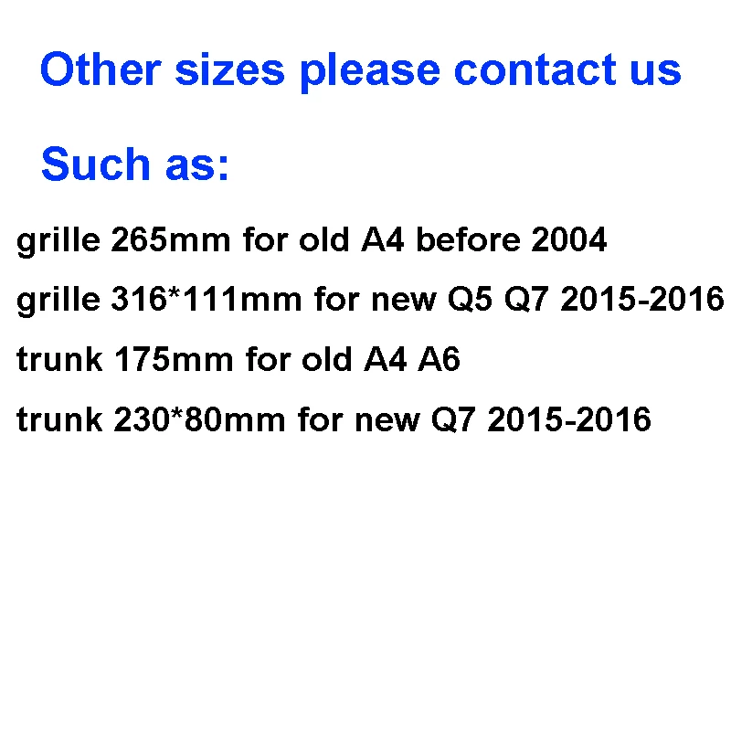 4 Ring 3D ABS Plastic Silver Black Grill Front Badge Emblem For Audi Q3 Q5 Q7 A4L A6L C7 B8
