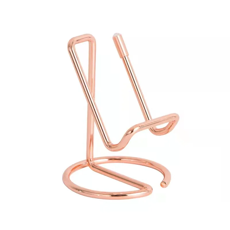 Smart Phone Desk Display Compatible with All Mobile Portable Universal Rose Gold Metal Wire Phone Stand Holder Phone Holders