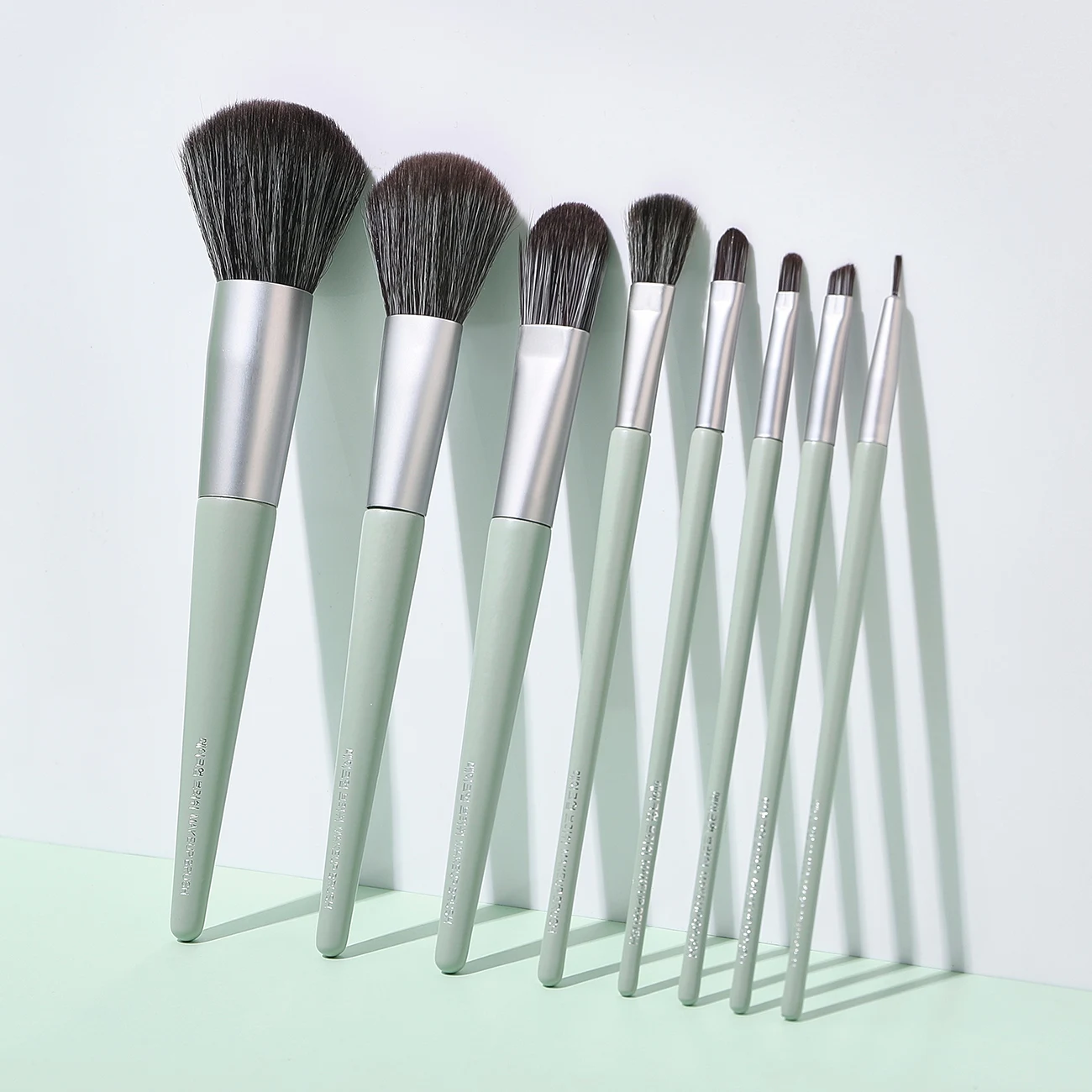 KARTLAN Silver Luxury 9 Pieces Make Up Brushes Synthetic Vegan Professional Makeup Brush Set Private Label