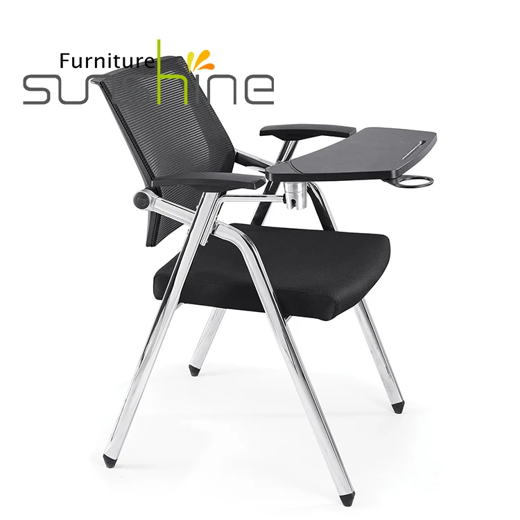 Office School Project Foldable Training Chair With Tablet Conference Chair With Wheels