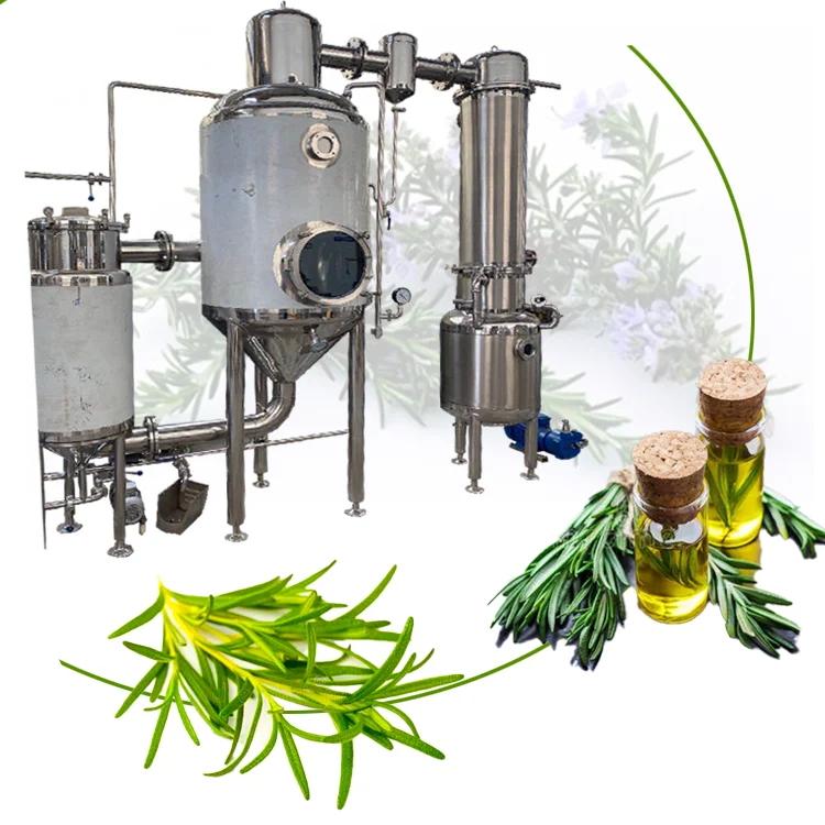 Essential Oil Extraction Equipment for Rosemary Thyme Clove Rose Lavender Orange Peppermint and Australian Tea Tree