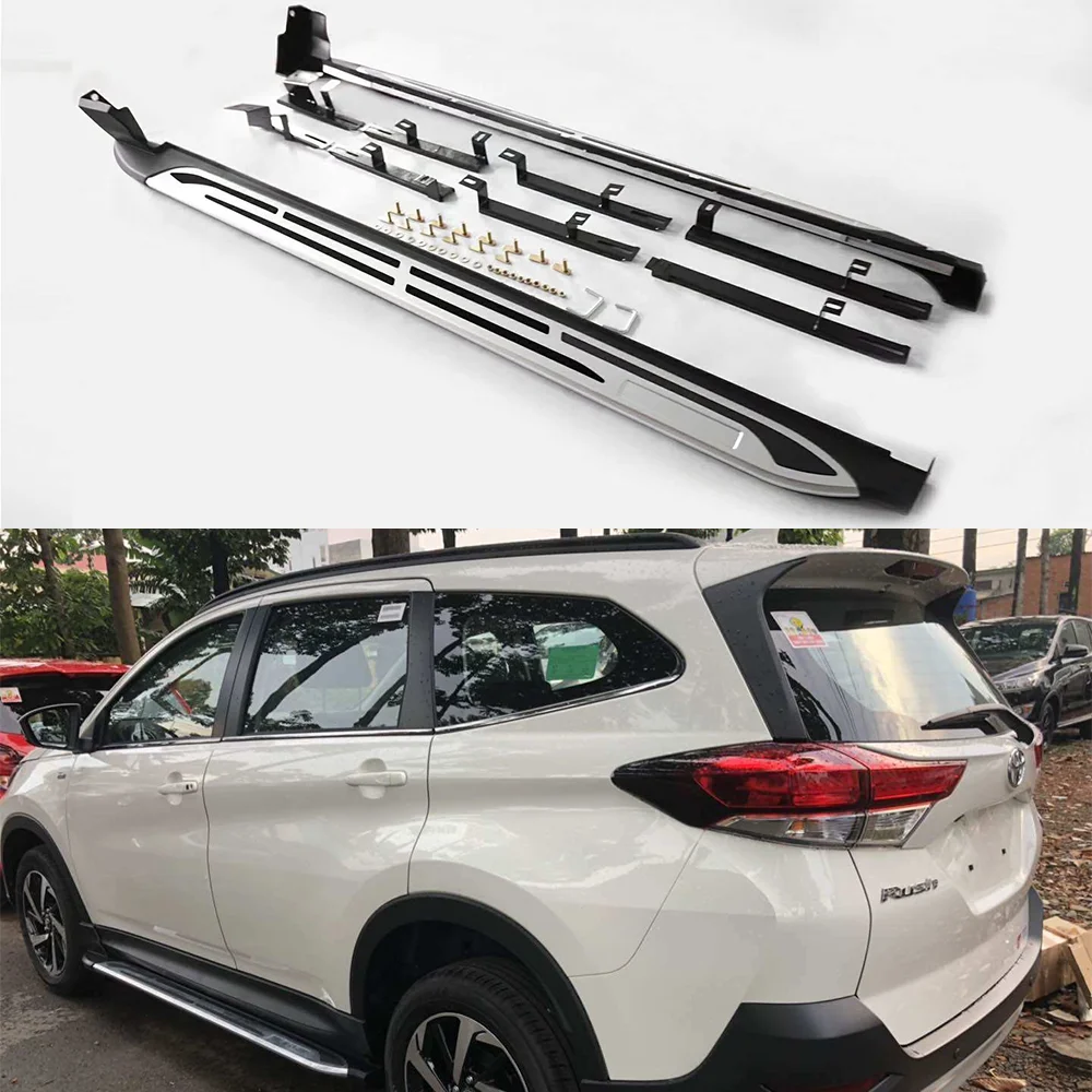 Car Exterior Accessories Parts Kit Side Foot Step Pedal Running Board 2018 Side Step for Toyota Rush Carton Box Aluminum Alloy