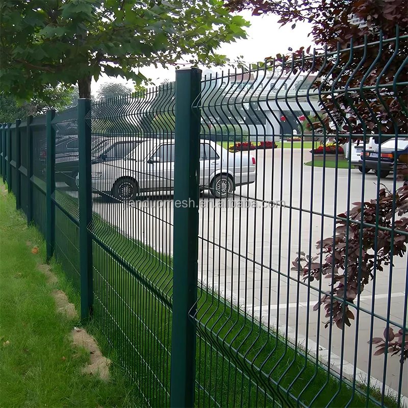 Color Painted Triangle Bending 3D Galvanized Welded Wire Mesh Fence Panels