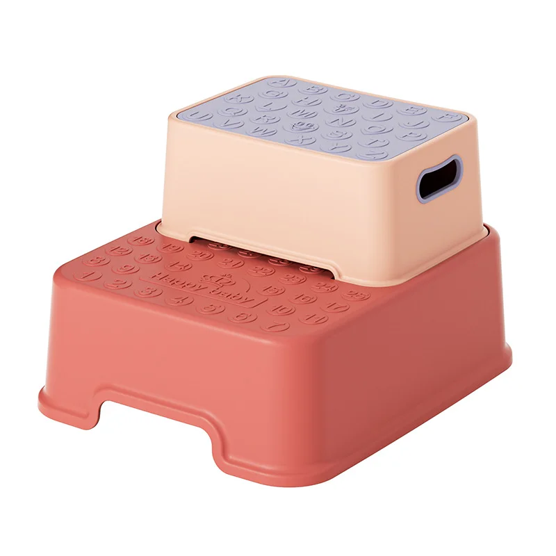 2-In-1 Design Step Stool For Kids Toddler Safety Steps For Bathroom Kitchen and Toilet Potty Training