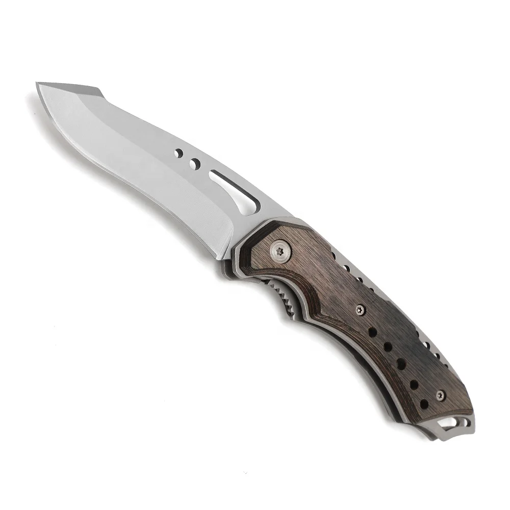 Professional Rosewood Handle Camping Survival Folding Pocket Knife for Outdoor