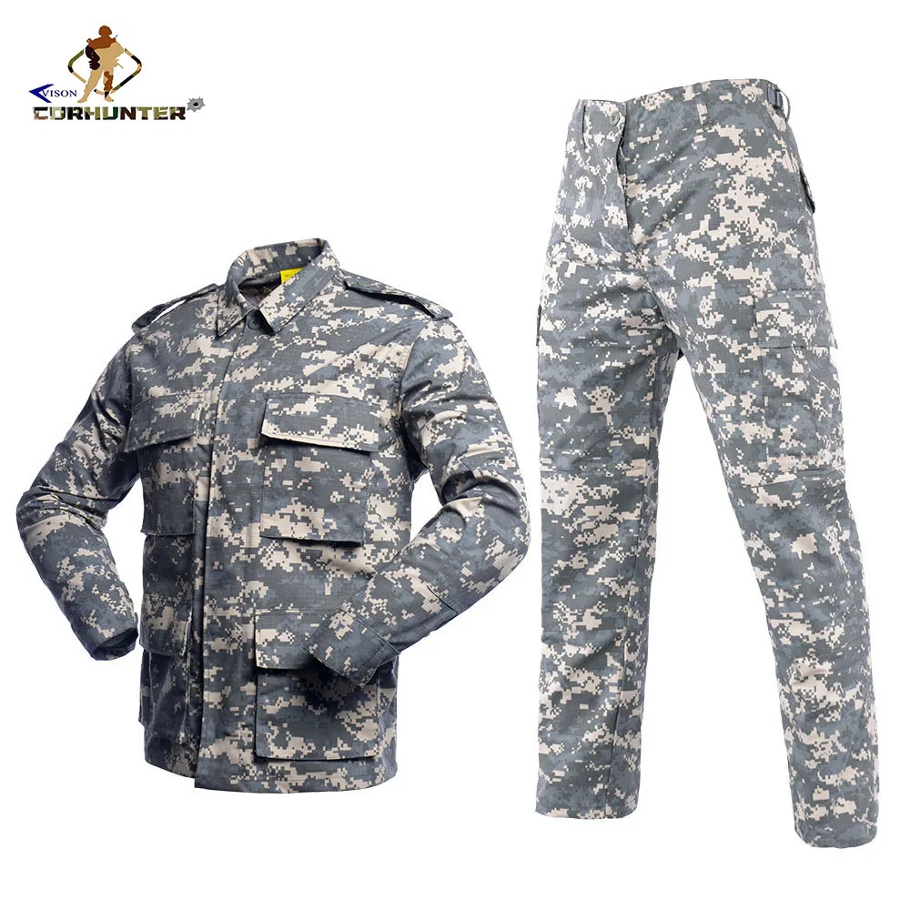 BDU suit ACU color camouflage fabric digital pattern windproof and breathable wear-resistant uniform