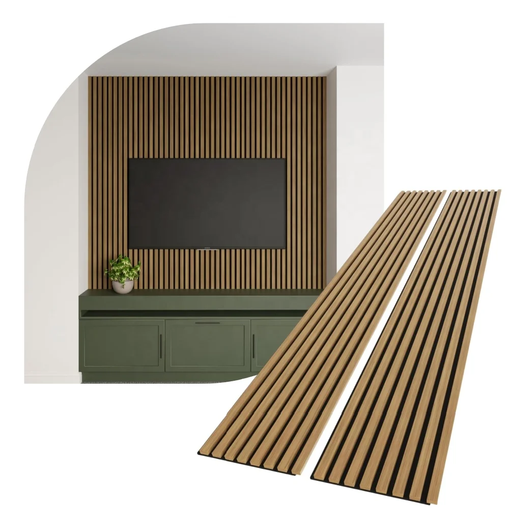 Best Price Acoustic Wooden Wall Slat Panel Soundproof Akupanel Acoustic Slat Panel Wood Akustik Panel for Interior Wall Decor