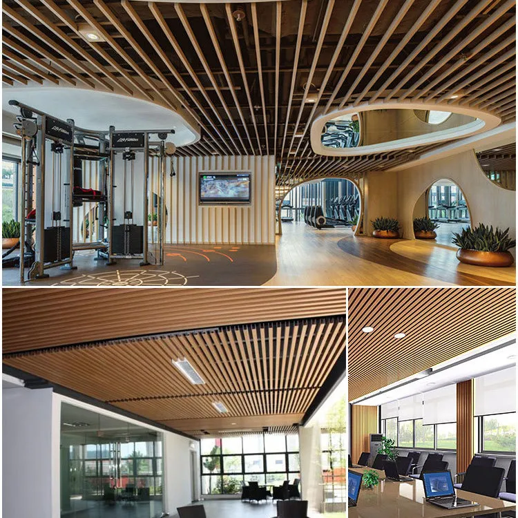 WPC Indoor Decorative Suspended Ceiling Panel, PVC False Ceiling Panel Design for living room/bathroom