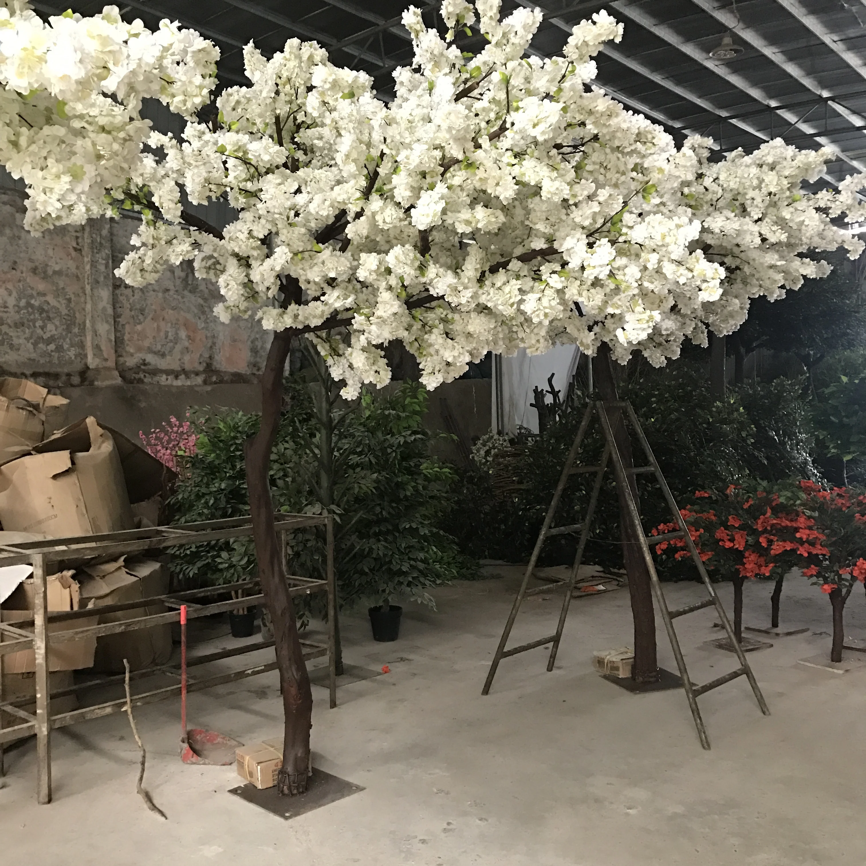 Wholesale cheap indoor wedding artificial cherry blossom arch tree white or pink flower arch tree