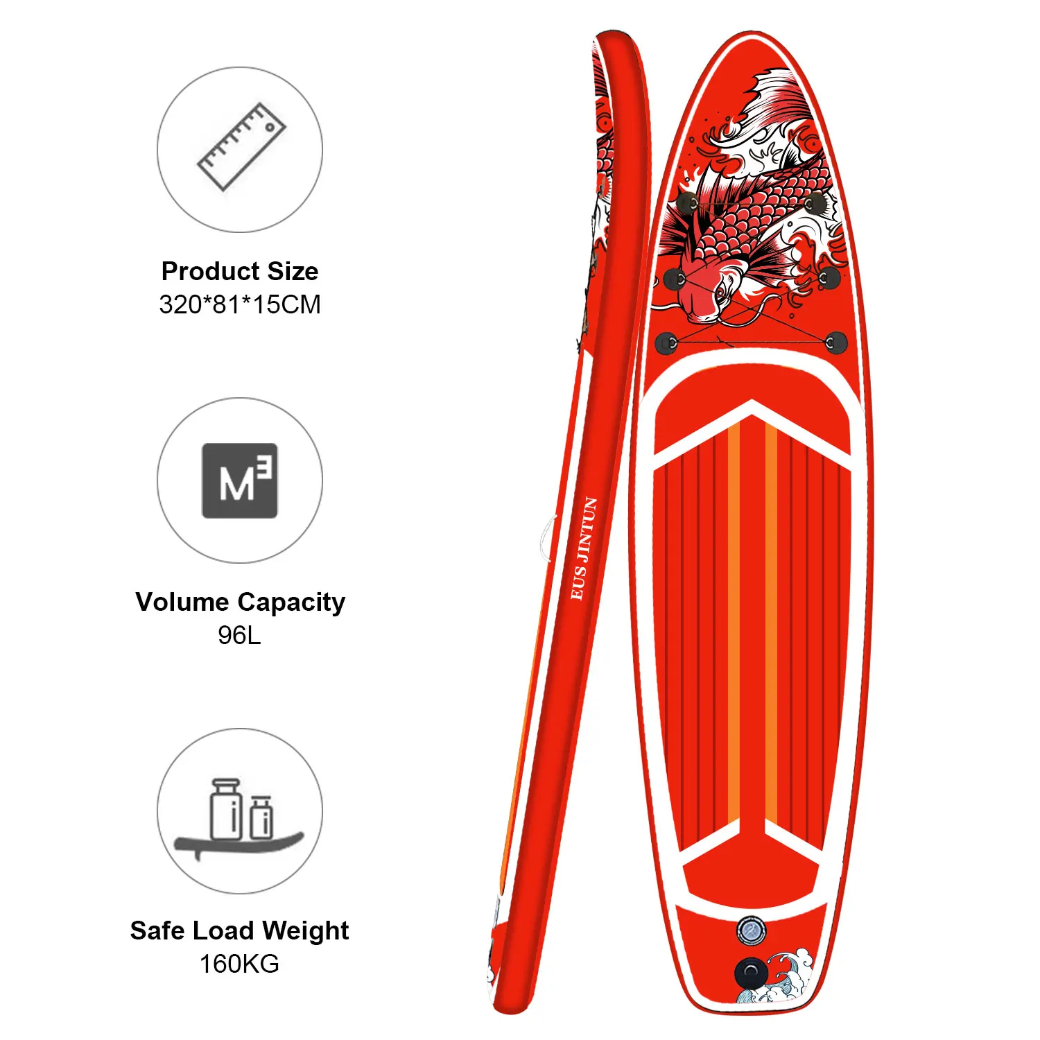 OEM Inflatable Paddleboard sup Wear-resistant durable sap Surfboard PVC Fishing paddle board sup board koi