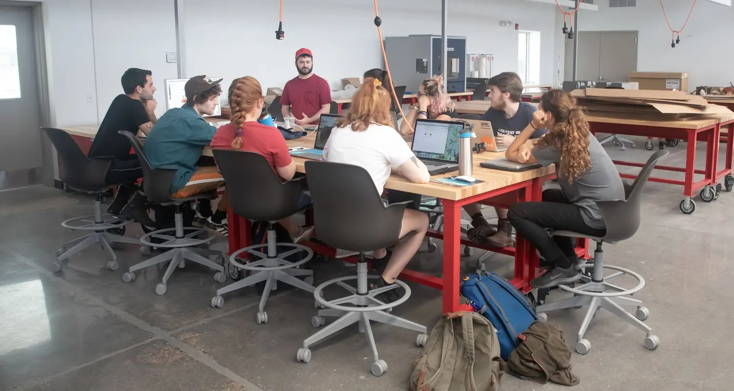 Ash Wood Maker Table Casters Flexible School Laboratory Furniture Classroom Makerspace Library Ash Wood Work Station