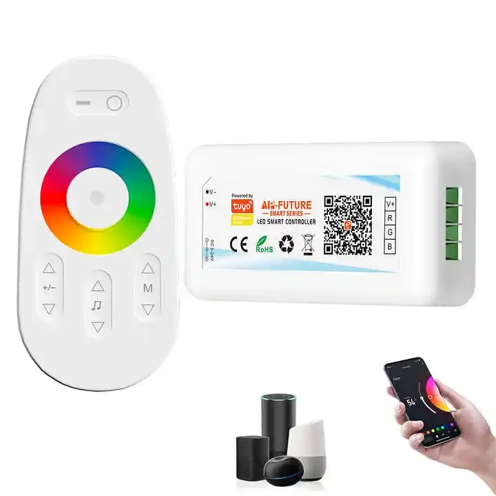 Wi-Fi умный контроллер Tuya Alexa Google Home голосовой DC5-24V Одноцветный диммер CCT RGB RGBW 5 в 1 Светодиодная лента приложение RF 2 4 г