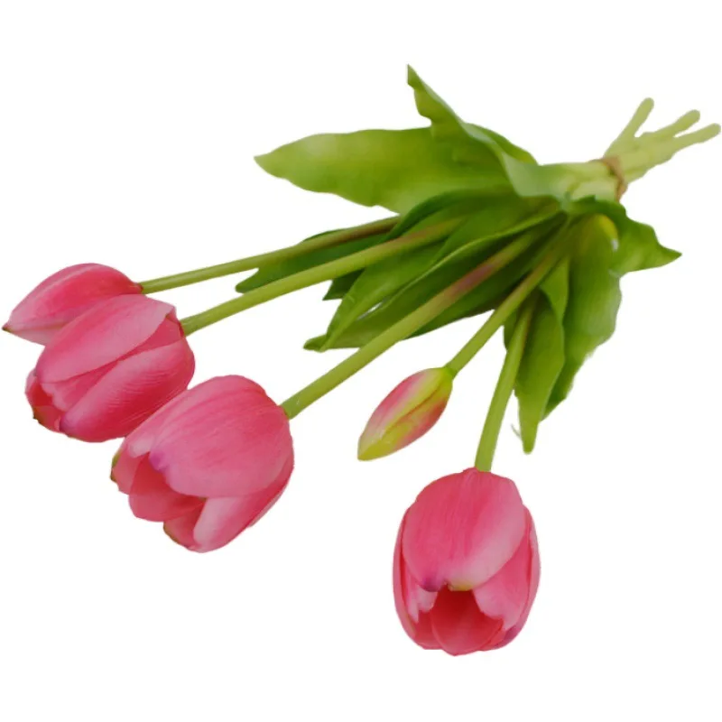 LY Artificial Tulips Flowers Real Touch Latex Bouquet Fake Tulips for Office Wedding Party Home Kitchen Garden Decoration