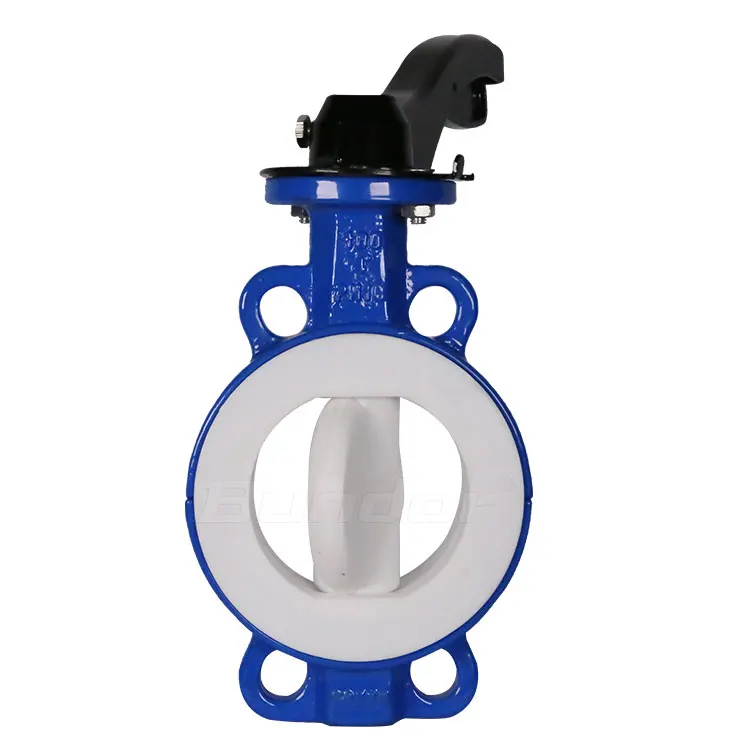 Bundor  2 inch PN10/16 Manual DN50~DN250 2 inch PTFE Lined wafer butterfly valve