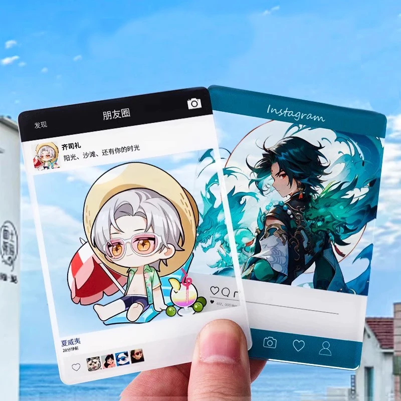 Clear Anime Kpop Photocard Holder Printer Liquid Ticket Holographic Acrylic Photo Card Charm Custom Paper PVC Acrylic Card