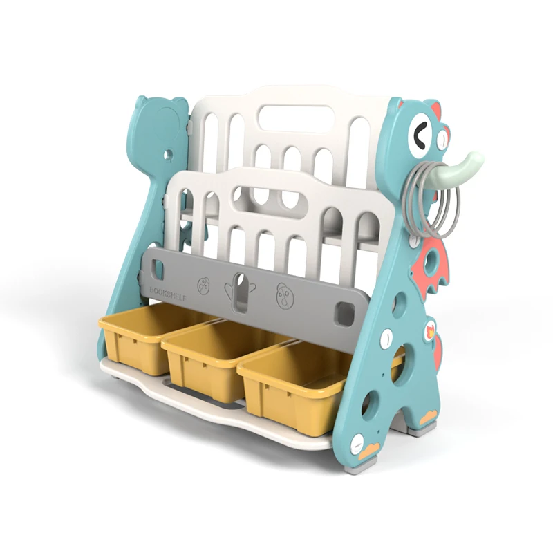 Colorful baby plastic bookshelf toy storage cabinet for kids room