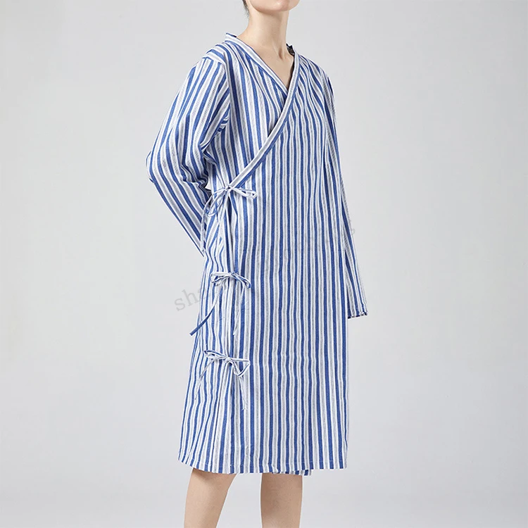Skin-firendly comfortable adults medical theatre cotton hospital clothing patient dress patient dressing gown