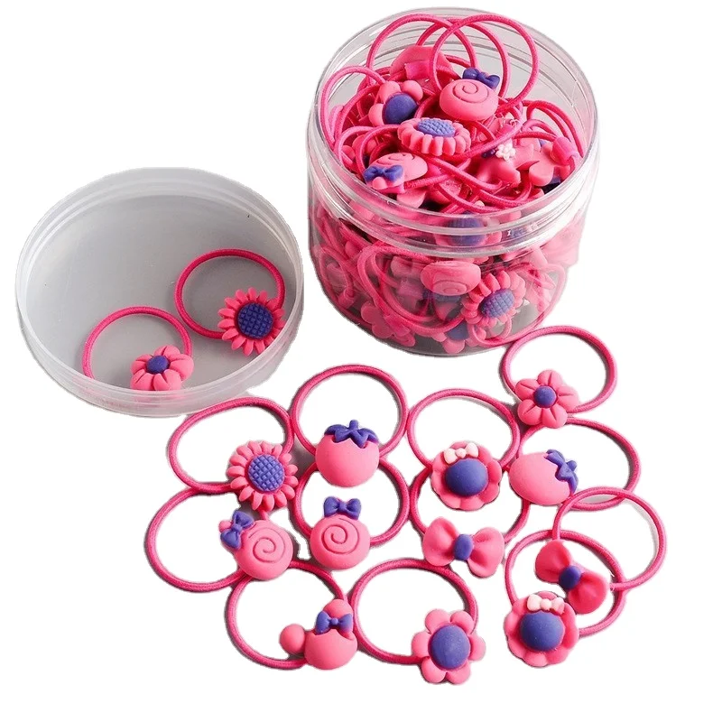 Hair Accessories For Kids Girl Rainbow Mix And Match Kids Hair Ties No Damage Bow Hair Tie For Girls Plastic