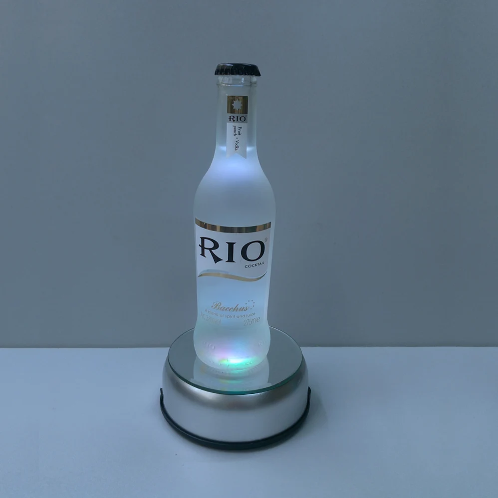 Super white lights rotating mirror plastic led light base bottle glorifiers displaying