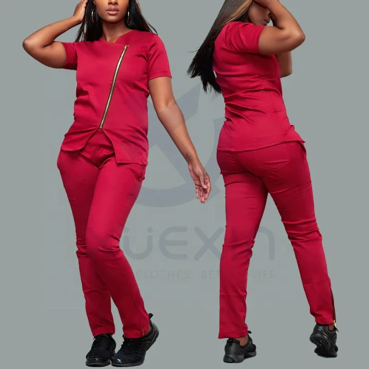New Styles Scrubs Uniforms Sets Hospital Style Nursing Short Sleeve Jogger Scrub Sets Women with Stretchy Fabrics