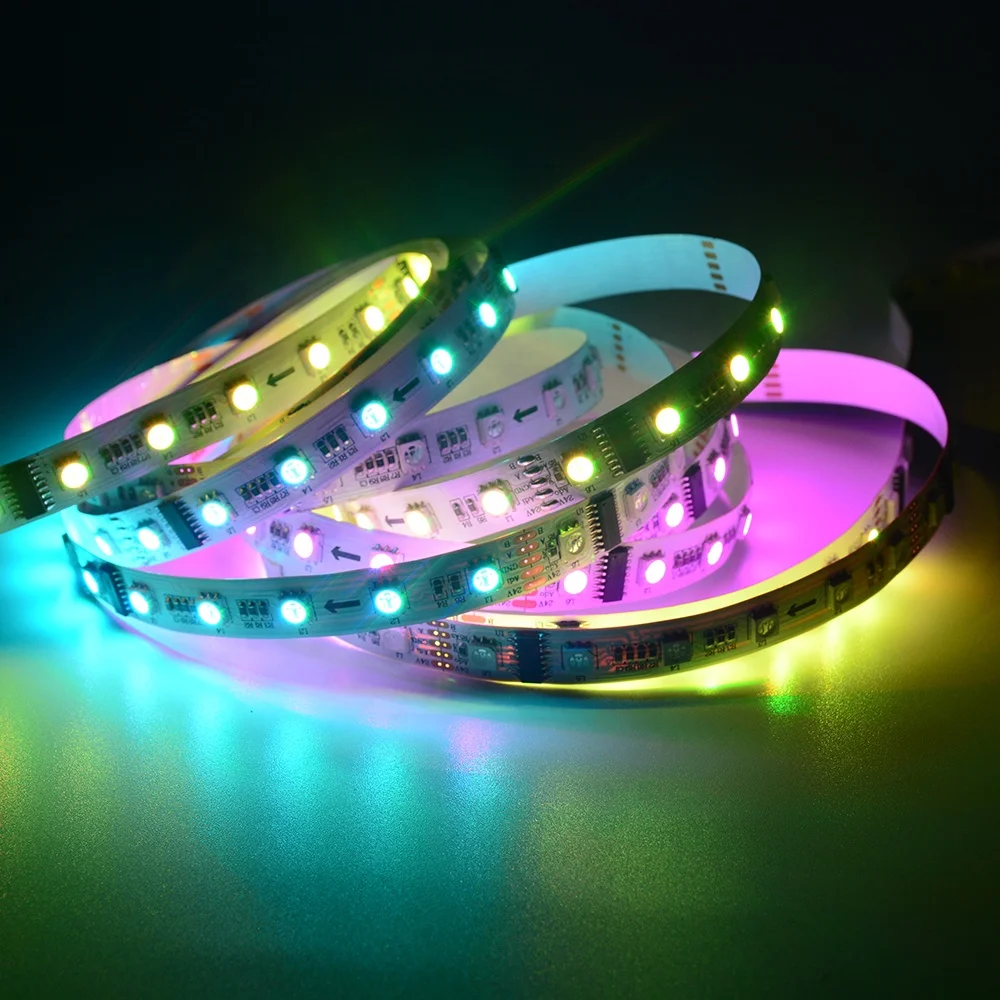 DMX512 IC SMD5050 RGB/ RGBW 30/60 светодиодов/m гибкие программируемые цифровые светодиодные полосы света