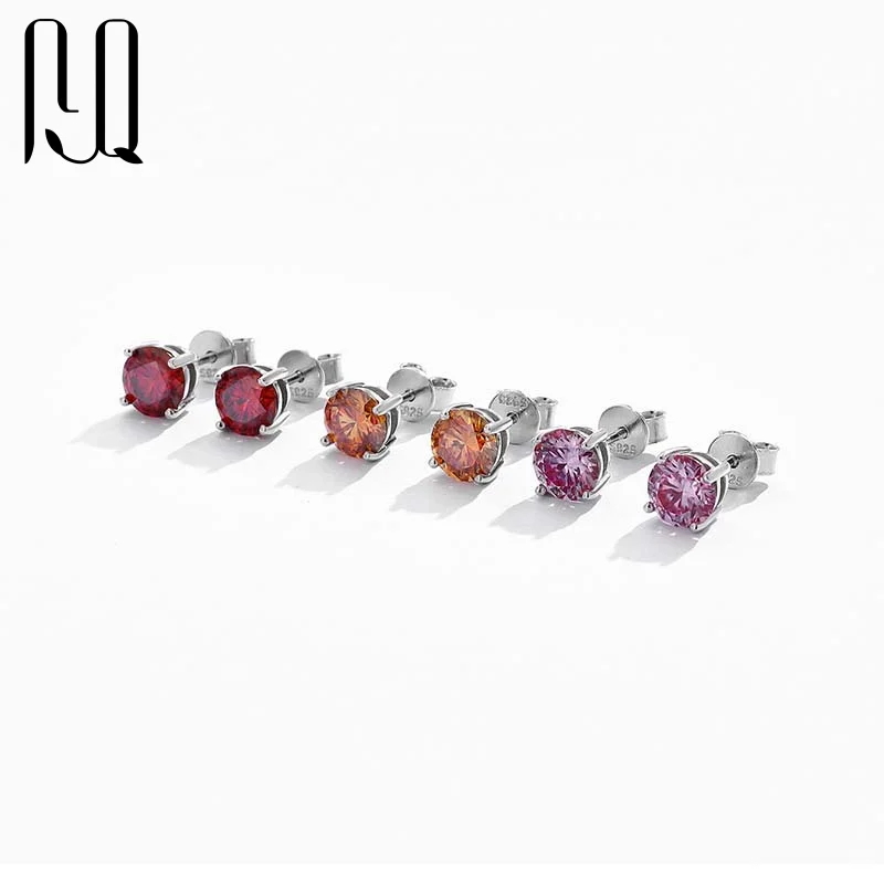 PYQ 3ct 2ct 1ct Women Pink Moissanite Earring Chain With GRA Certificate Gold Plated Earrings Moissanite Luxury Earrings