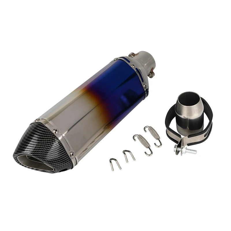 Universal Force Silencer Colored Muffler Pipe 2022 2021 2019 2018 2017 Exosto Moto Bike Motorcycle Exhaust Burning Blue A-CLASS