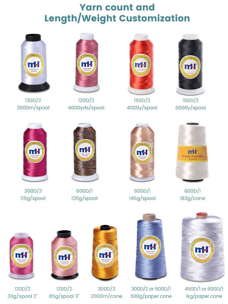 Eco-friendly Red Embroidery Thread 100% 120 2 Viscose Rayon Embroidery Thread