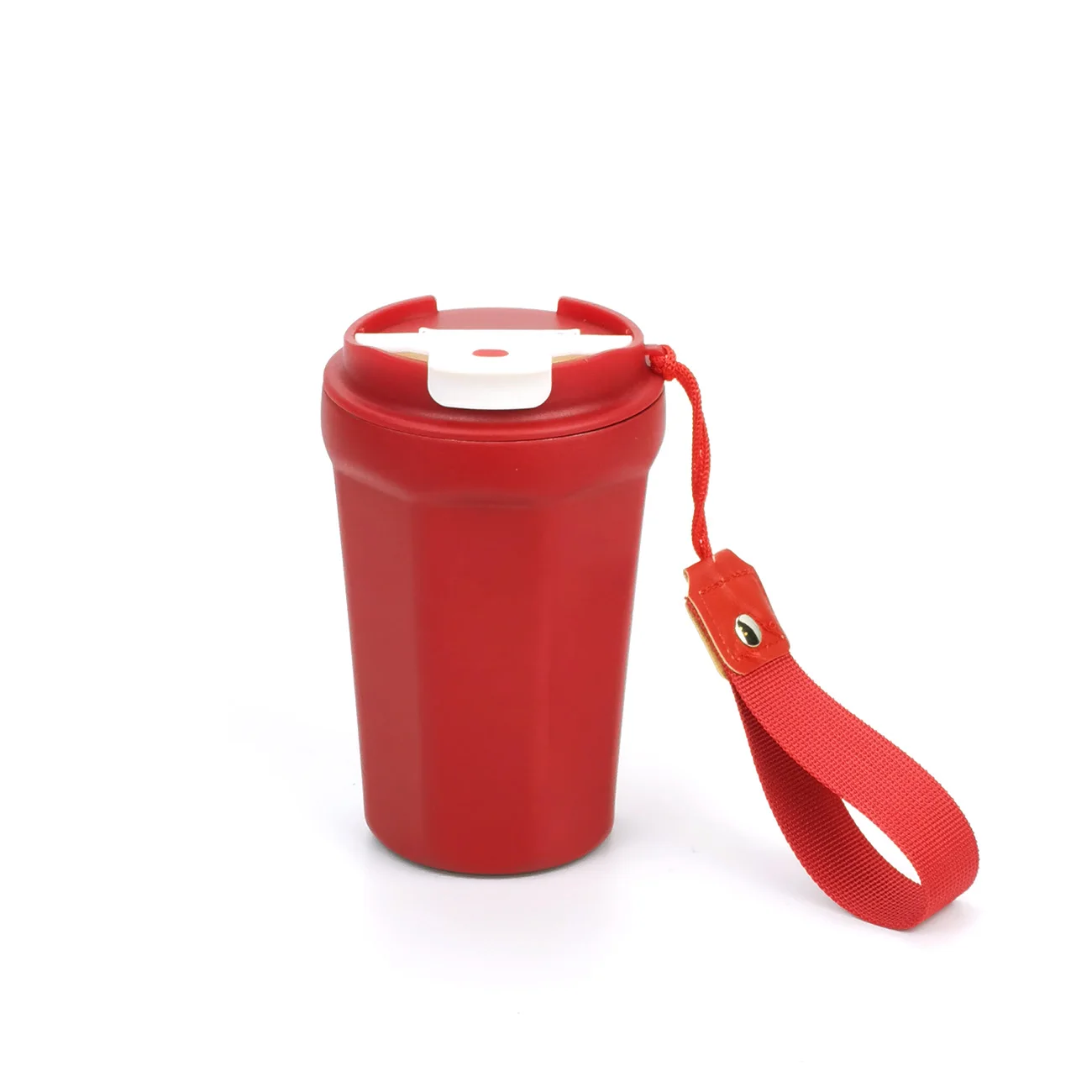 Wholesale 390ml Portable Coffee Mugs Sublimation Blank Car Travel Insulated Cups With Leakproof Lid and Lanyard Vaso Termico