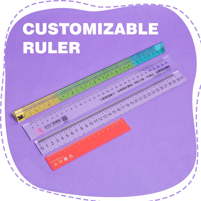 Customized ruler three-dimensional creative triangle ruler student prize commemorative stamp logo transparent acrylic ruler